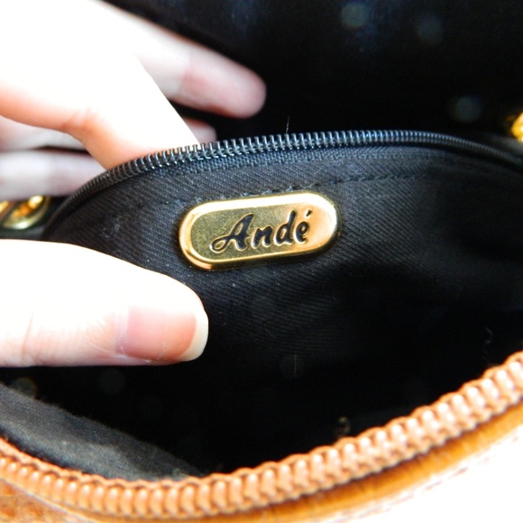 Vintage 70s 80s Croc Patent Chain Strap Purse Bag - Picture 4 of 5